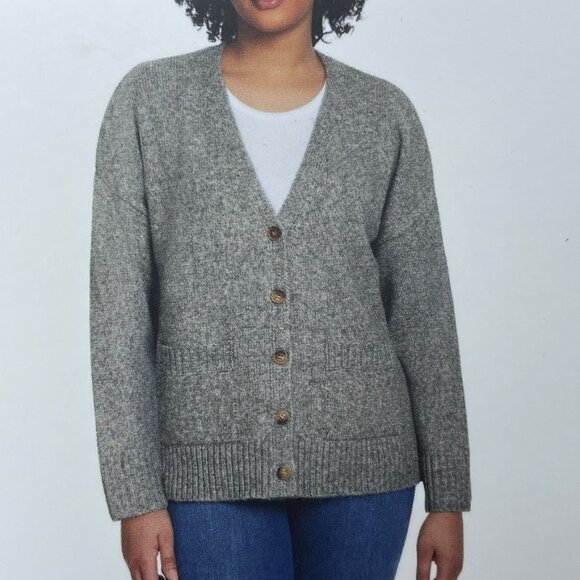 Ella Moss Button-Up Womens Cardigan Large Gray Relaxed Fit d0097 - Picture 6 of 8